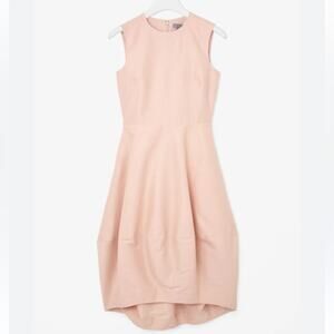 COS Light Peach Bubble Hem Midi Dress size 8